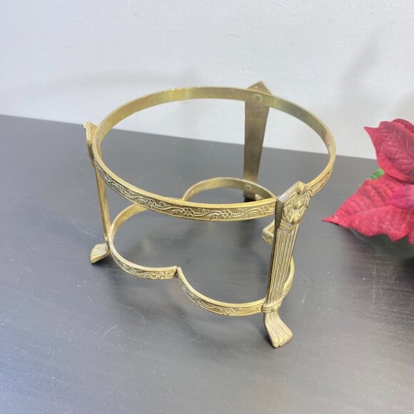 Vintage Brass Display Stand Holder, Bowl Jar Dish Holders, 6 Inches, Plant Stand - Picture 4 of 10
